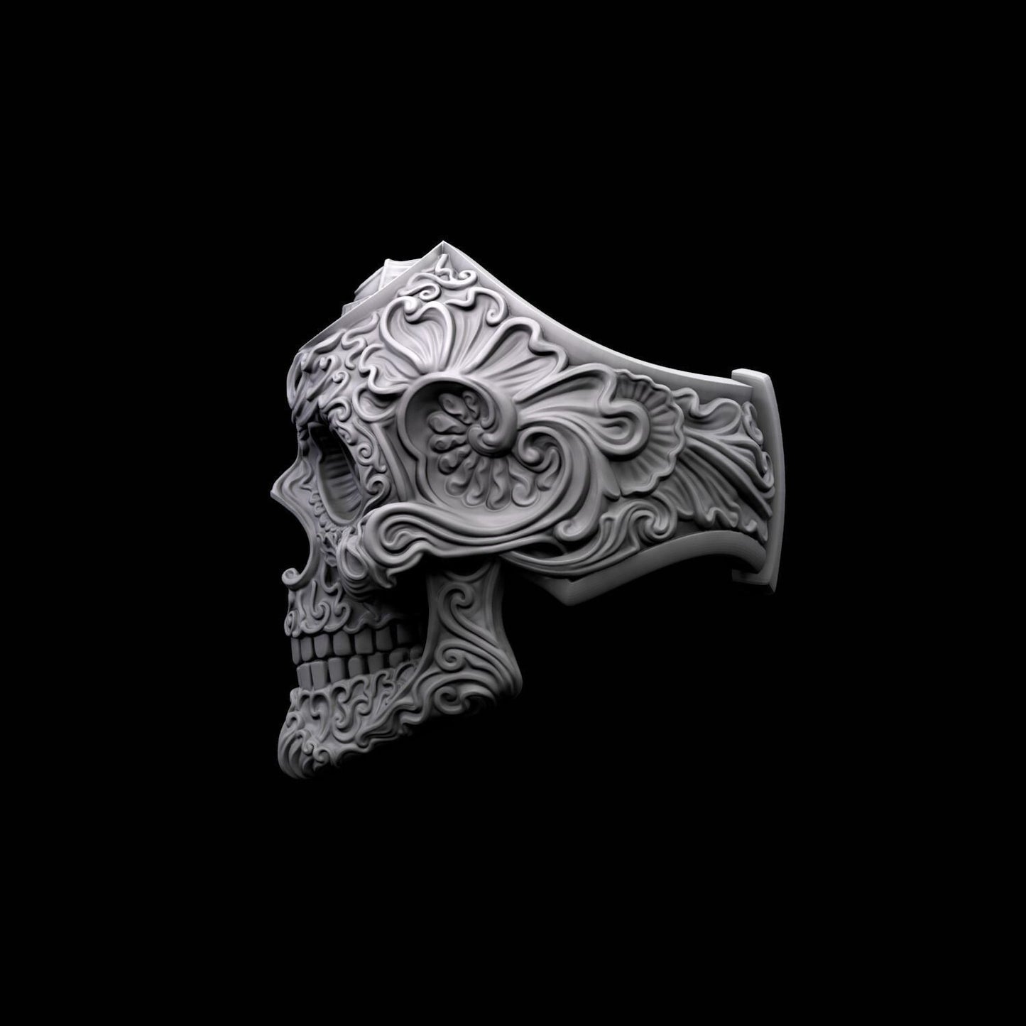 Skull Ring 925 Sterling Silver Modern Design Handmade Large Statement US5~ 15