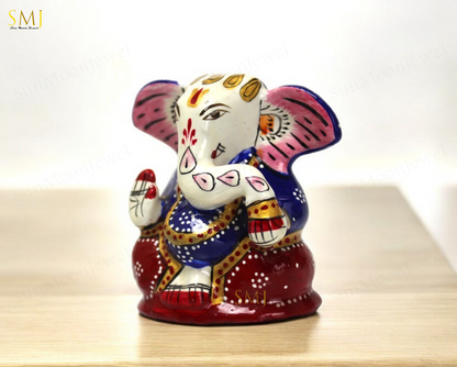 Modern Ganesh Statue Hand Painted Hindu Modern Ganesh God For Wealth Luck gift