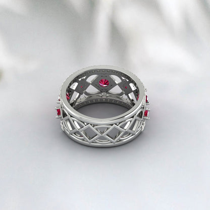 Natural Ruby 925 Sterling Silver Rose Gold Promise Ring Wedding Anniversery Gift