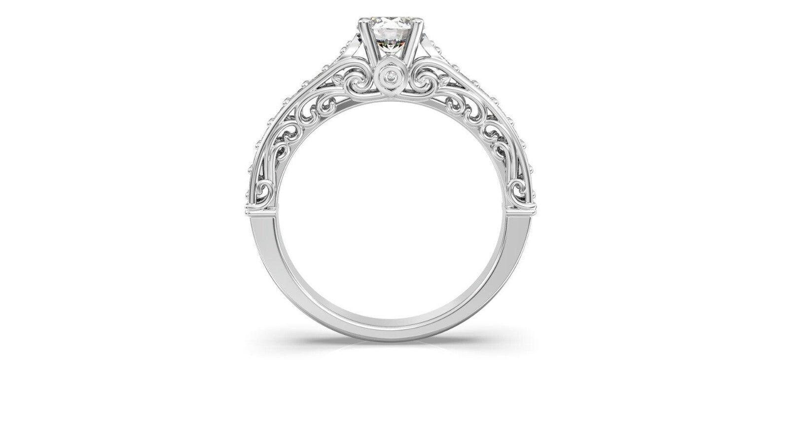 Snowflake Moissanite Halo Engagement Ring Vintage Dainty Engagement Band US5~15