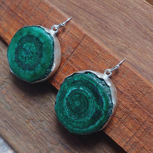 925 Sterling Silver Green Solar Quartz Handmade Earrings Solar Gemstone Earrings