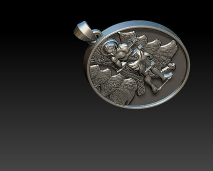 Silver Saint Sebastian Medal Pendant Swimming Athlete Necklace Gift Women US5-15