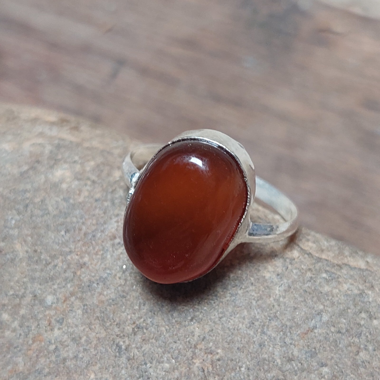 925 Sterling Silver Red Gemstone Carnelian Ring,Oval Red Carnelian Ring