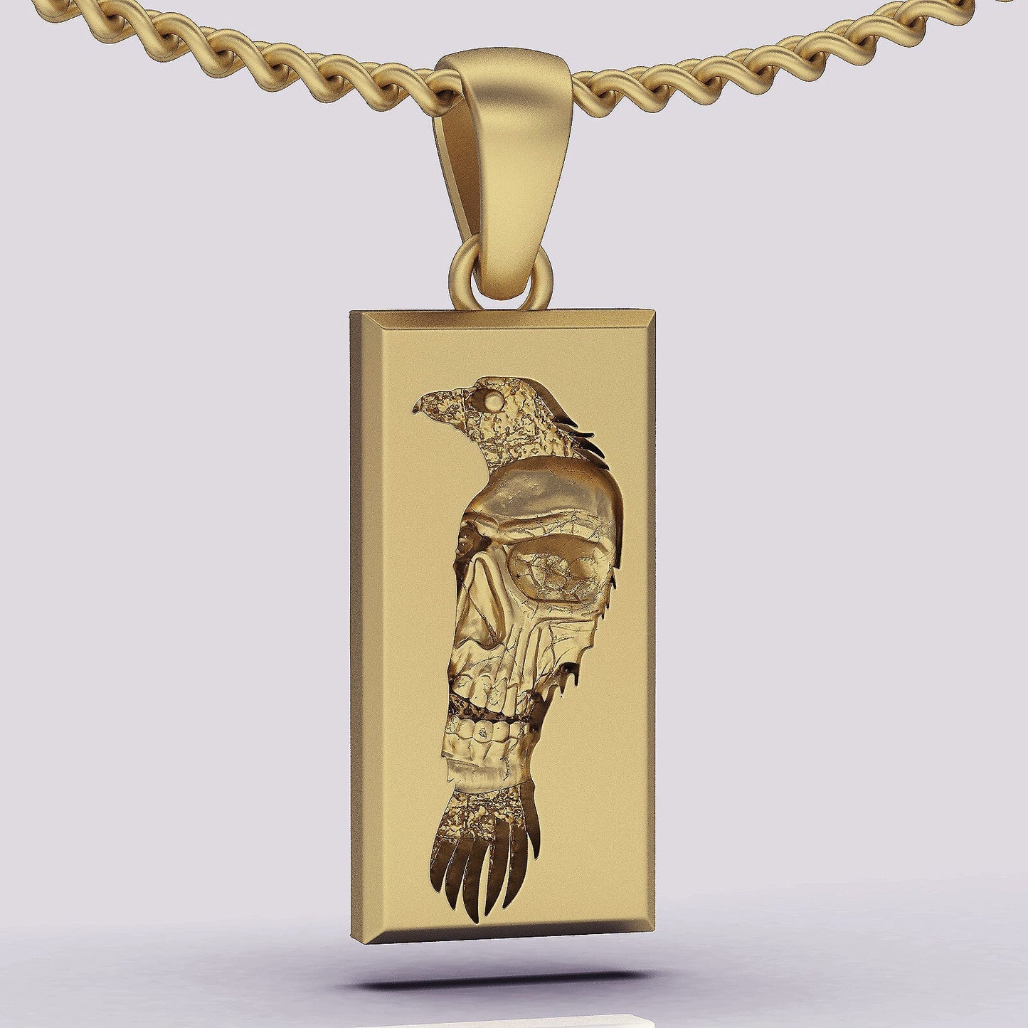 Raven Brass Pendant Handmade Gothic Crow Necklace Halloween Jewelry Gift Friend