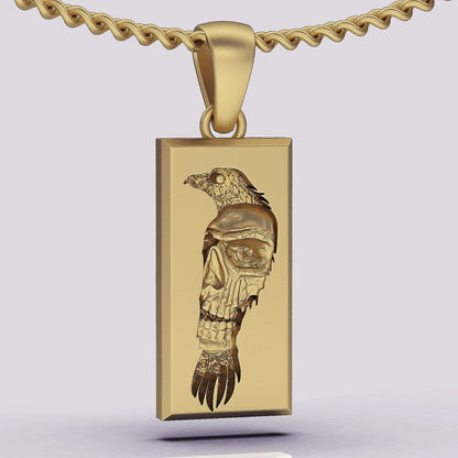 Raven Brass Pendant Handmade Gothic Crow Necklace Halloween Jewelry Gift Friend