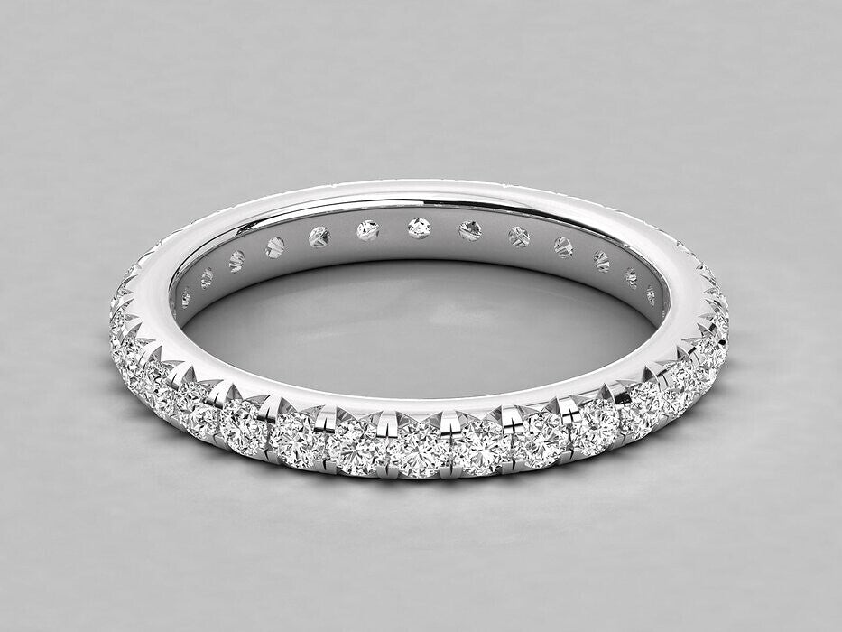 925 Sterling Silver Eternity Wedding Ring CZ Diamond Curved Band Ring Men US5~15