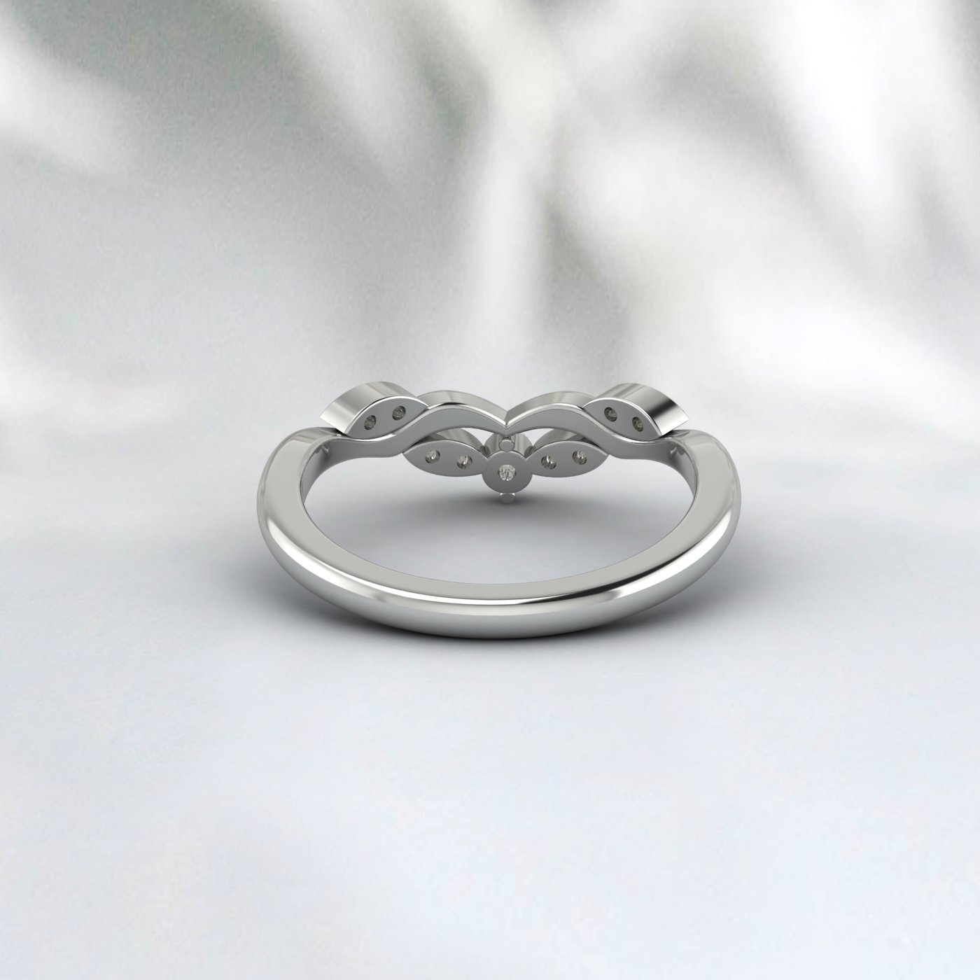 Natural Delicate Diamond Ring 925 Sterling Silver Rose Gold Round Moissanite