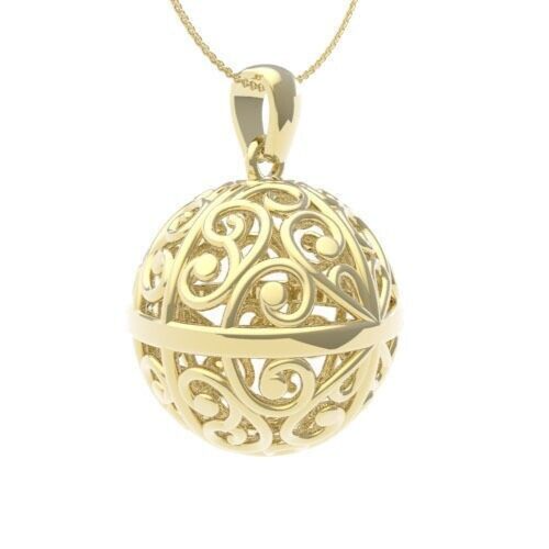 Brass Healing Ball Pendant Locket Jewelry Spiritual Brass Necklace Ball Pendant
