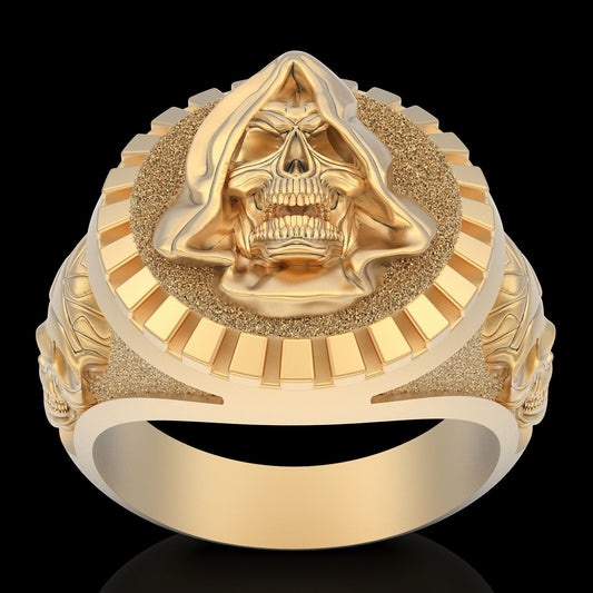 Gothic Punk Biker Rings Skull Brass Ring Punk Biker Retro Jewelry Unisex Us5~ 15