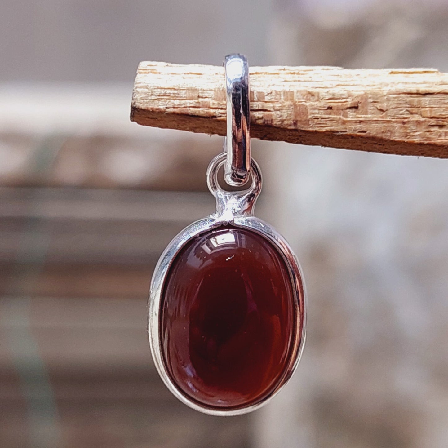 Natural Red Agate Pendant Necklace 925 Sterling Silver Pendant Birthday Gift