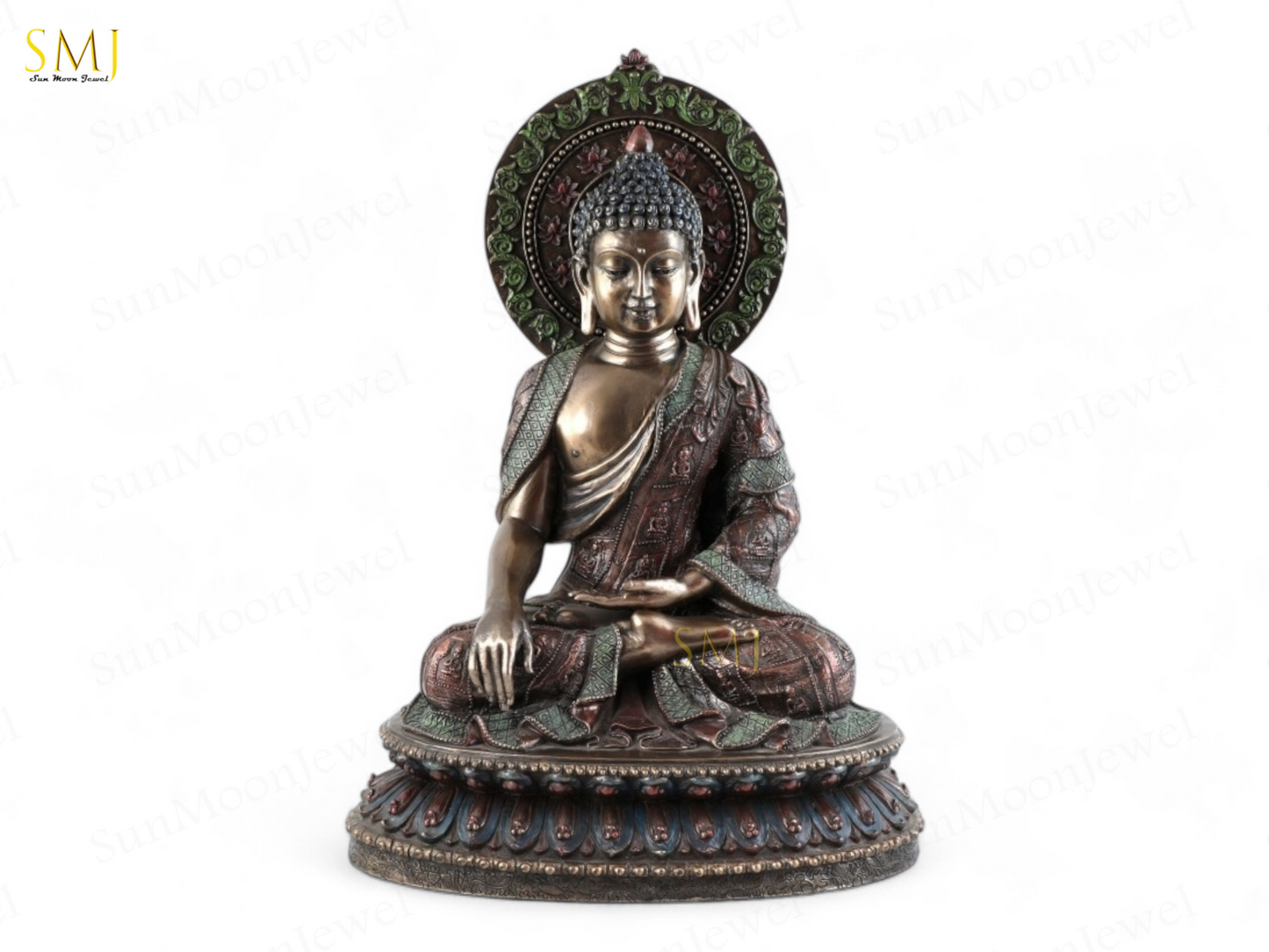 Copper Finish Buddha Statue Buddha Amitabha Meditation & Home Decor And Gift