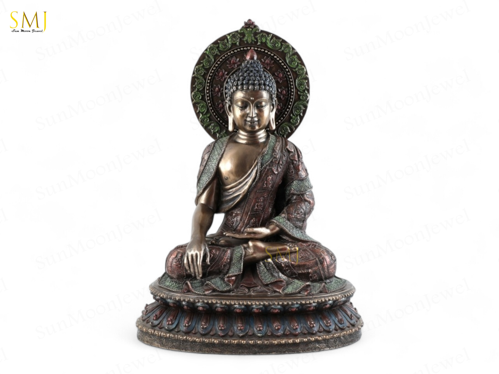 Copper Finish Buddha Statue Buddha Amitabha Meditation & Home Decor And Gift