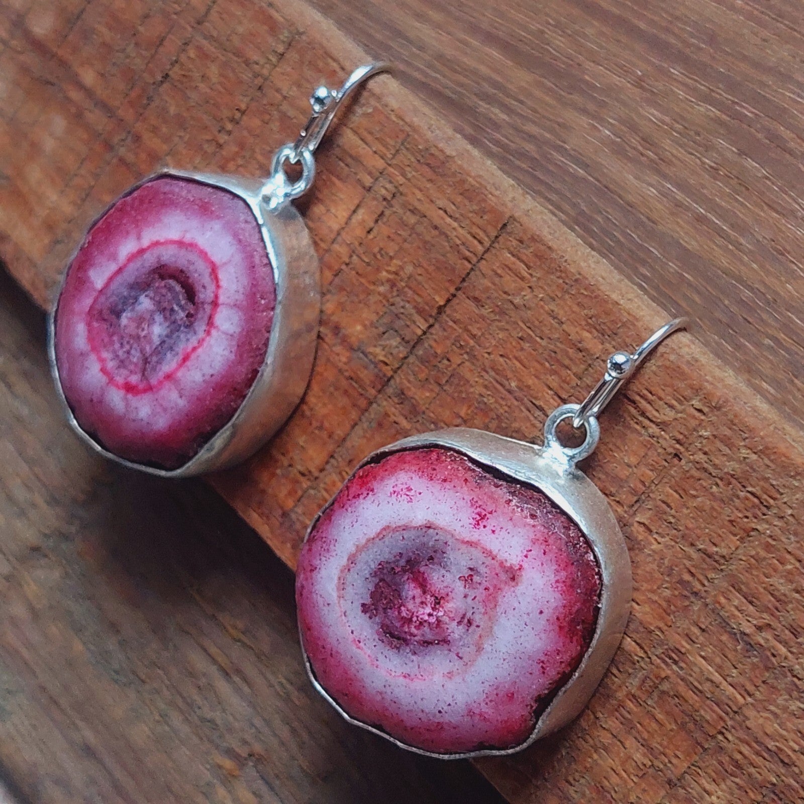 Pink Solar Quartz Gemstone 925sterling Silver Jewelry Earrings,Gift For Love/Mom