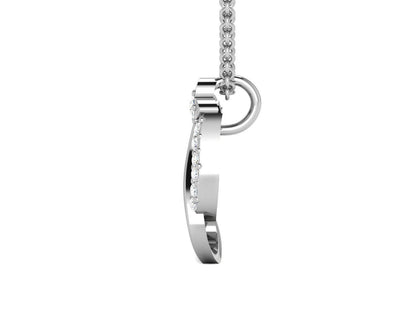 925 Silver CZ Pendant Necklace Bow Flower Design Elegant Wedding Jewelry Gift
