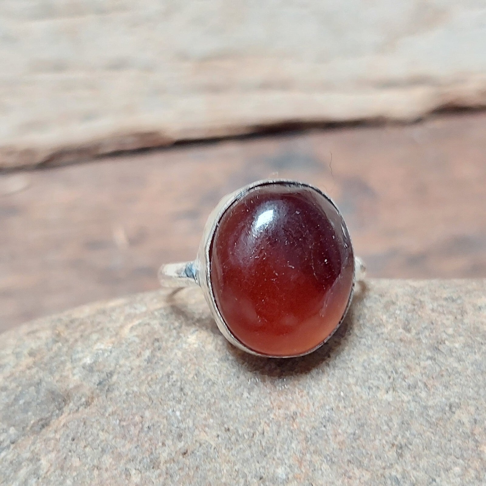 Natural Brown Slice Agate Ring,best gift 925 Sterling Silver Agate Jewelry
