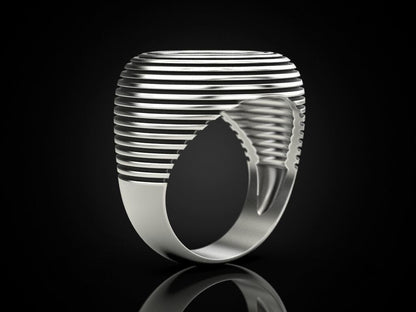 Hypnotic Spiral Ring Fine Silver Optical Illusion Statement Fashion Ring US5~15
