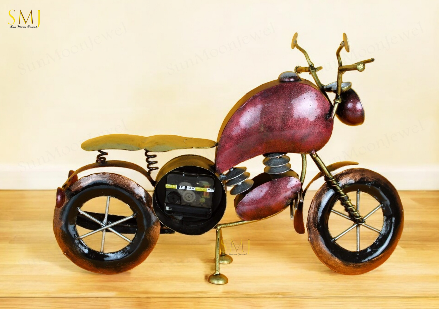 Bike Watch Bike Decor Table Antique Iron Bullet Clock for Home Decorationt Gift