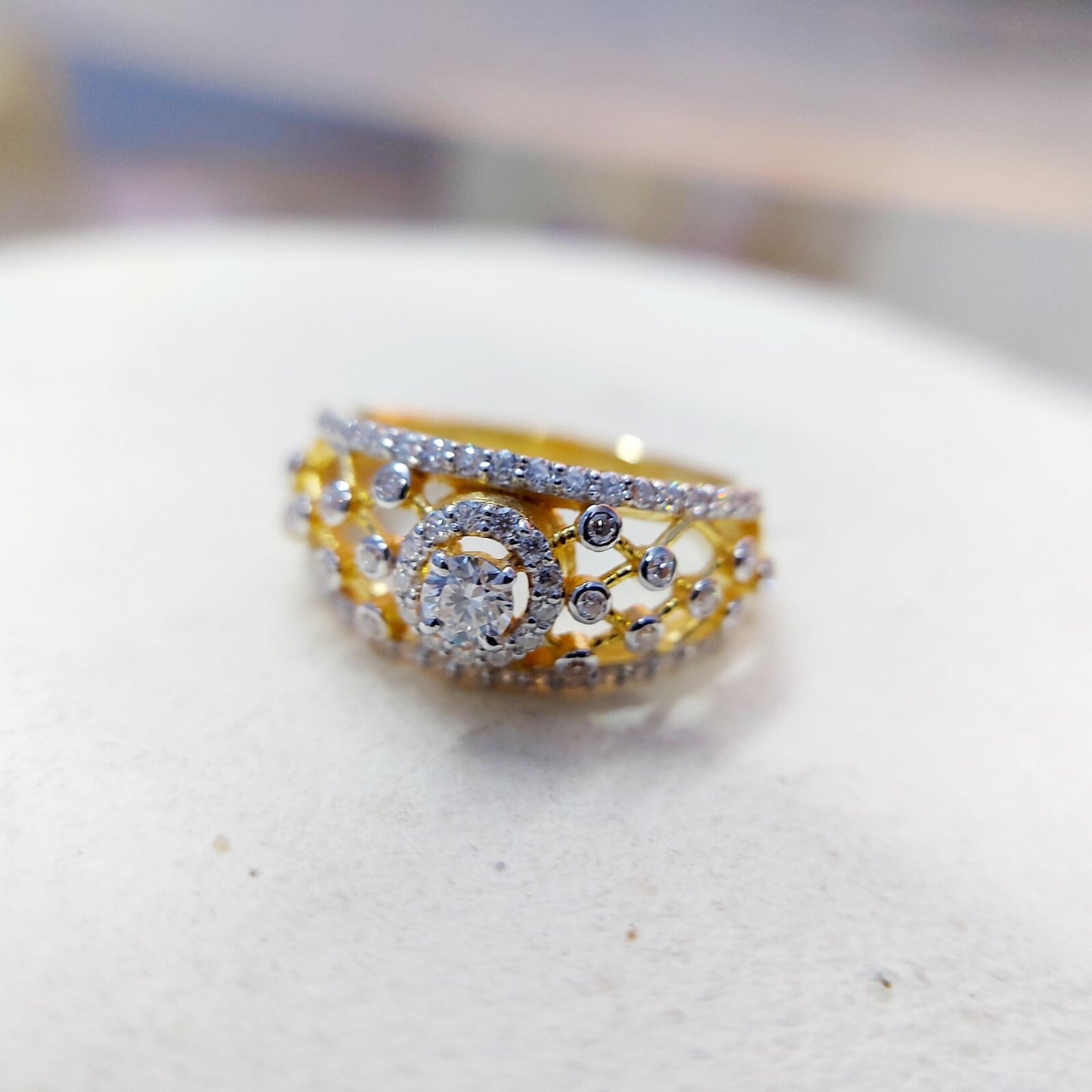 Lab Moissanite Engagement Ring Huge Solitaire Halo Anniversary Gift Ring Us5~15