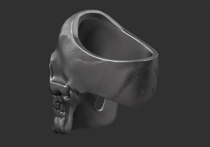 Flongo Silver Men Punk Gothic Skull Head Biker Ring Women Band Us5~ 15 Unisex
