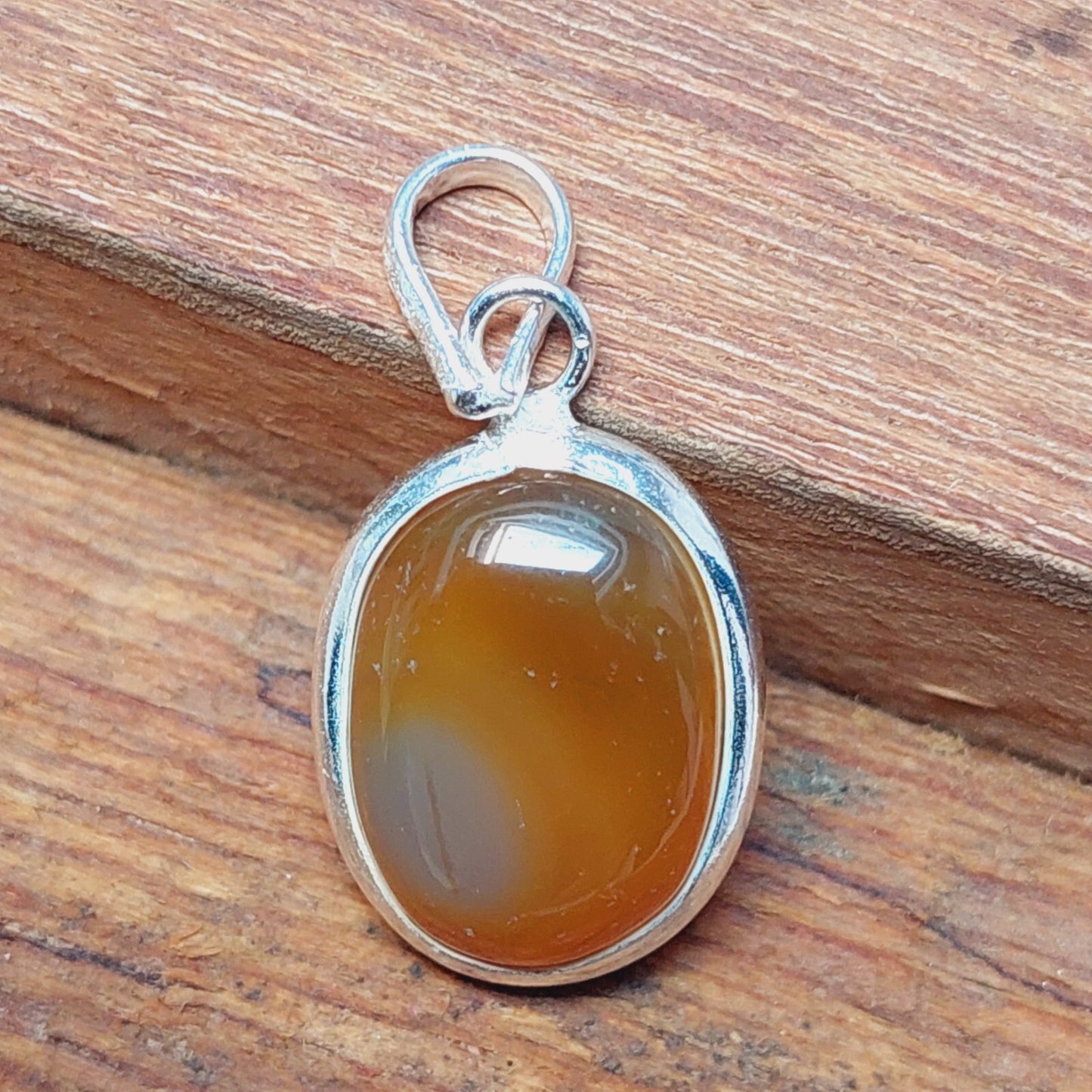 Natural Brown Agate Slice Gemstone Pendant,925 Sterling Silver Bride Necklaces