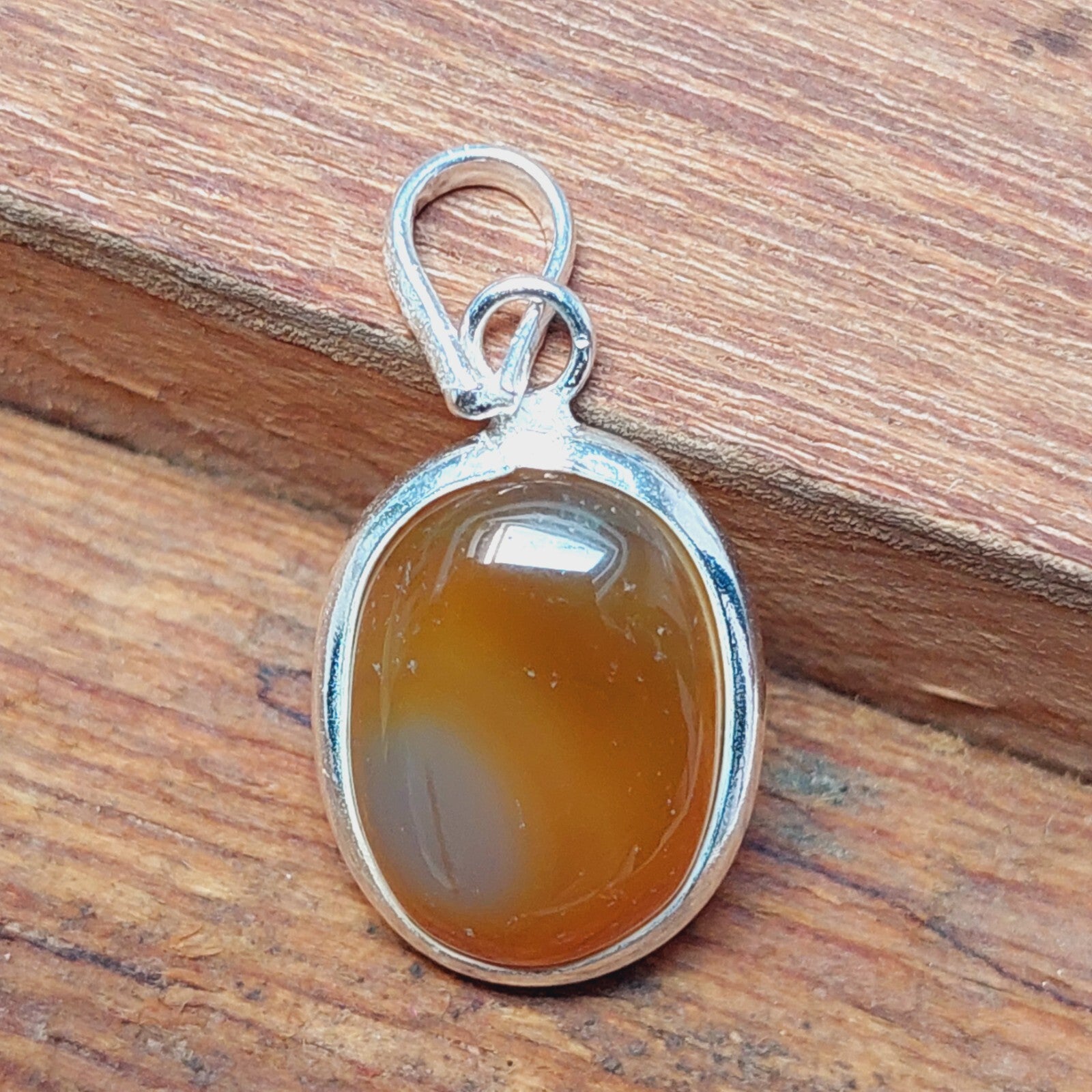 Natural Brown Agate Slice Gemstone Pendant,925 Sterling Silver Bride Necklaces