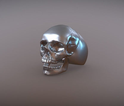 Open Mouth Gothic Skull Biker Silver Men Ring Punk High Polish Ring Men Us5~15