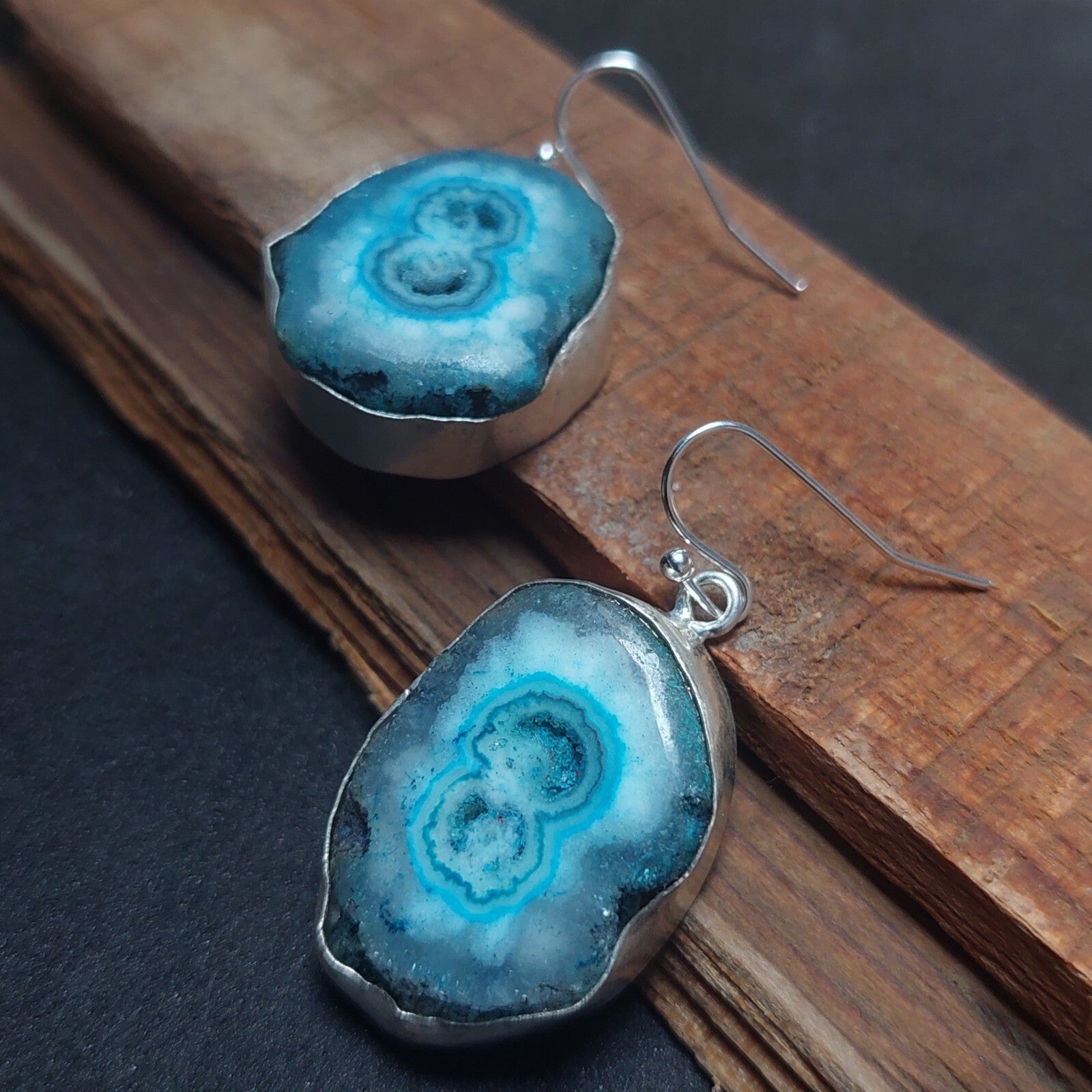 Blue Solar Quartz Gemstone Handmade 925Sterling Silver Jewelry Earring For Women