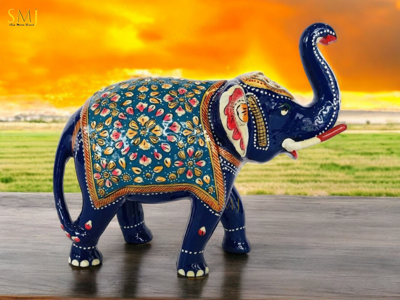 Trunk Up Elephant Handmade Trunk Up Elephant Statue Good Luck & Prosperity Decor