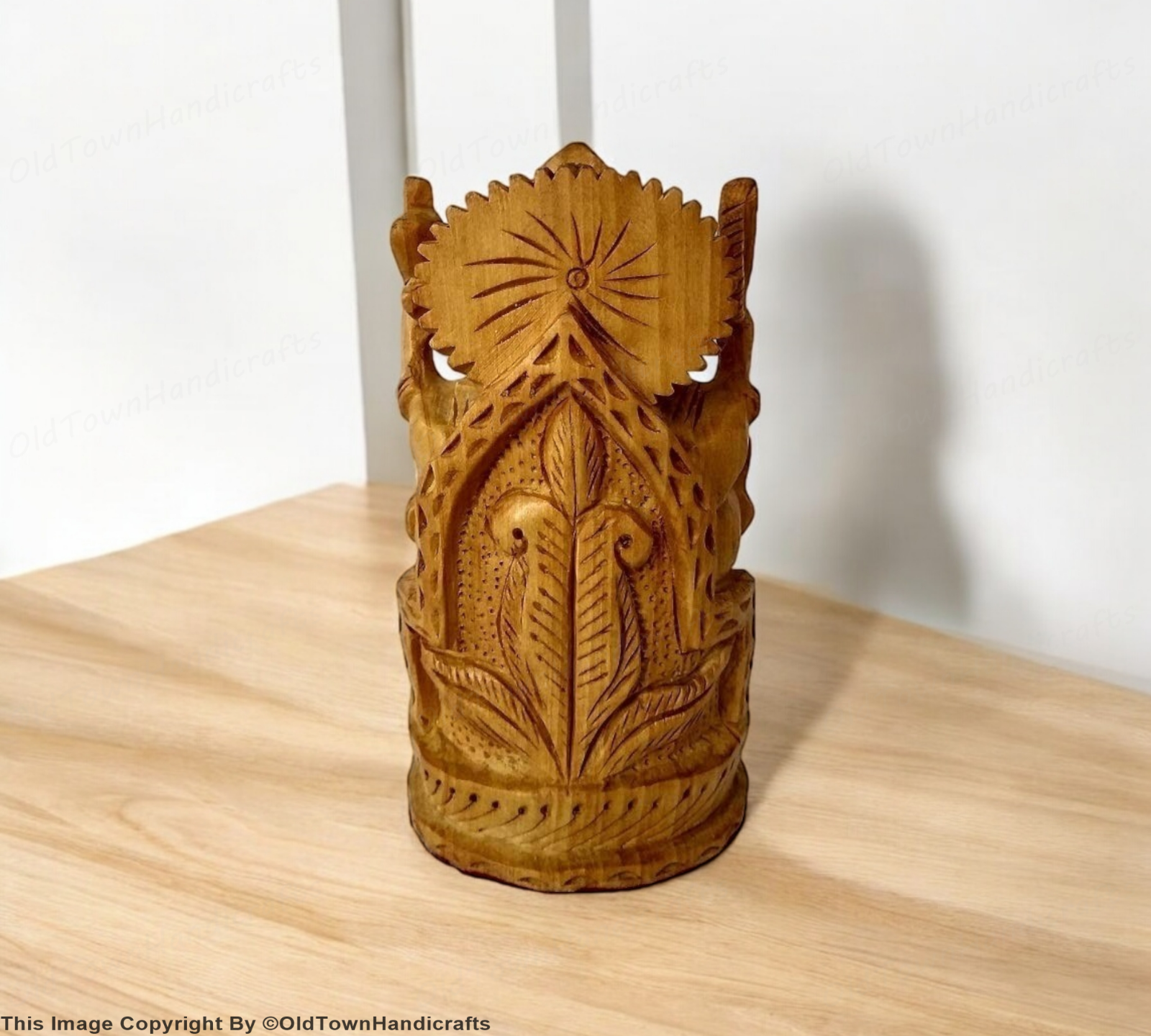 Handcrafted Wooden Ganesh Ji Showpiece  4 Inch Hindu God of Wisdom