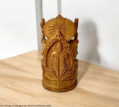 Handcrafted Wooden Ganesh Ji Showpiece  4 Inch Hindu God of Wisdom