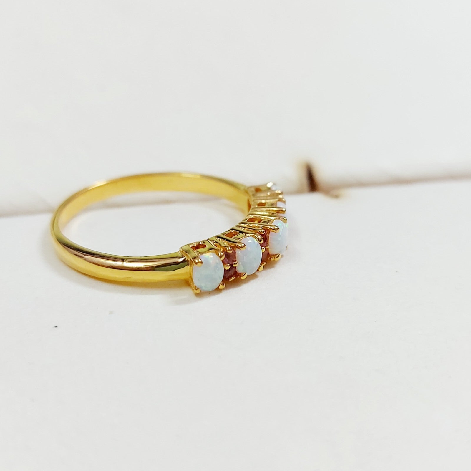 Oval Opal Natural Ruby Halo Engagement Women Ring 925 Silver Pretty Ring US5 ~15