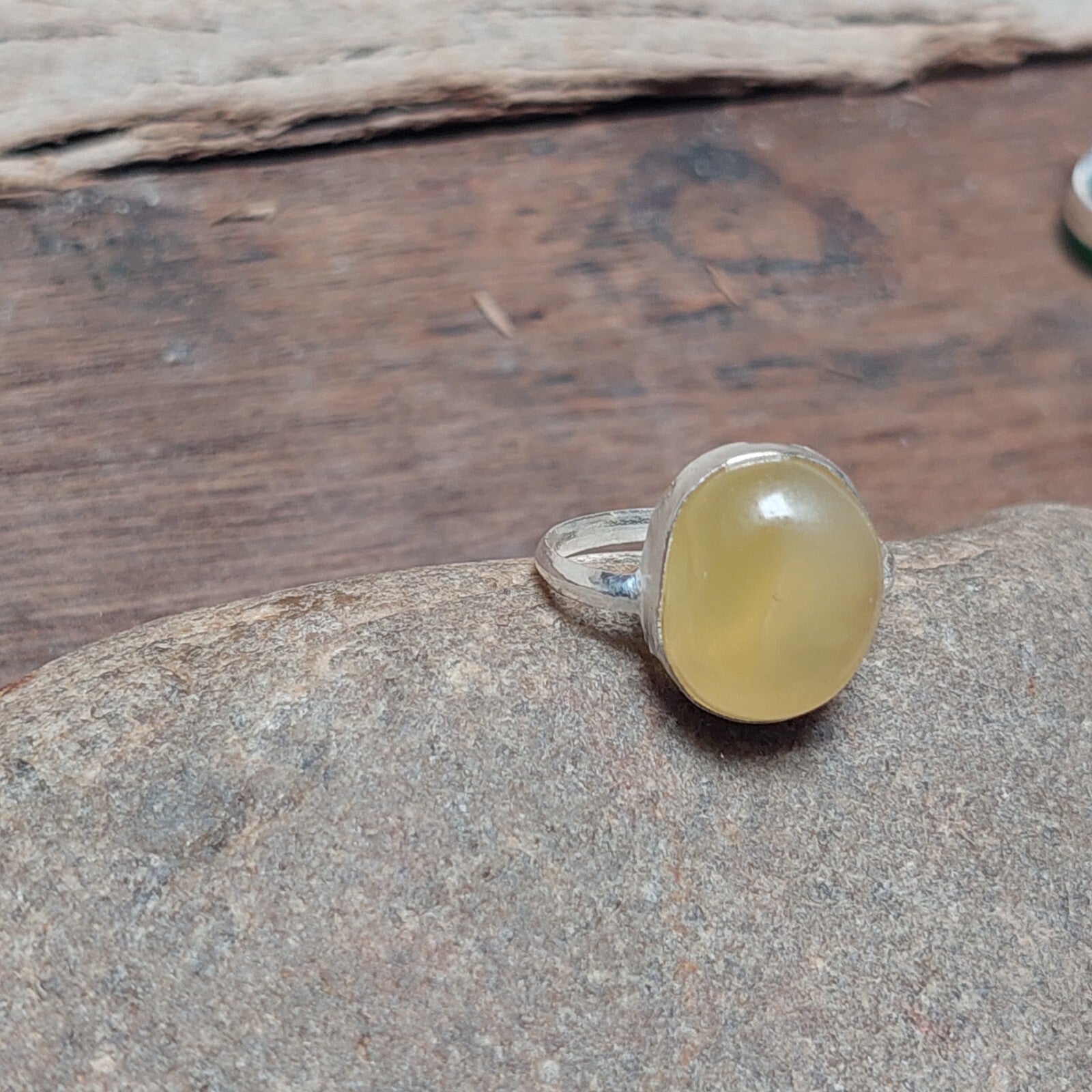 Natural Yellow Agate Ring,Bohemian Ring,925 Sterling Silver Ring,Vintage Ring