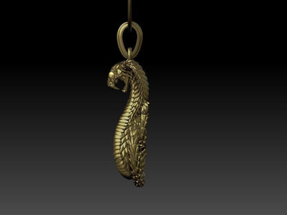 Cobra Brass Pendant Snake Brass Necklace Serpent Jewelry Gift Cobra Necklace