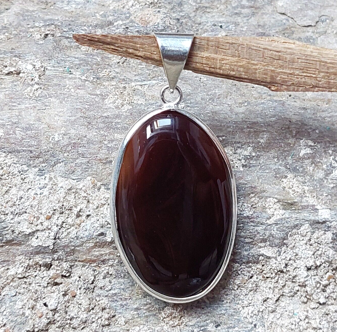 Unique Brown Agate 925 Sterling Silver Gemstone Pendant Jewelry Girls Pendant