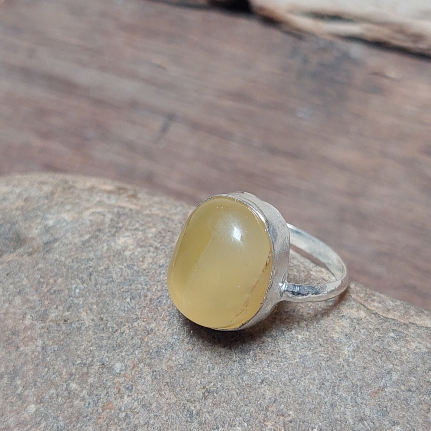 Natural Yellow Agate Ring,Bohemian Ring,925 Sterling Silver Ring,Vintage Ring