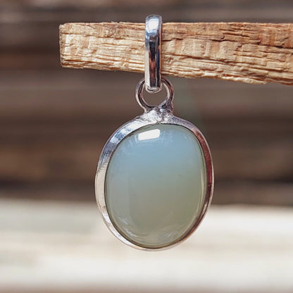 Natural White Agate Bezel Pendant,Solid 925 Sterling Silver Womens Jewelry Gift