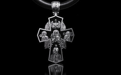 Saint Michael Archangel Cross Pendant Necklace Wings Gift For Men Women Necklace