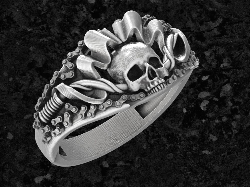 Motorcycle Club Skull Gothic Punisher Biker Ring US7-15 Harley Men Rider Ring