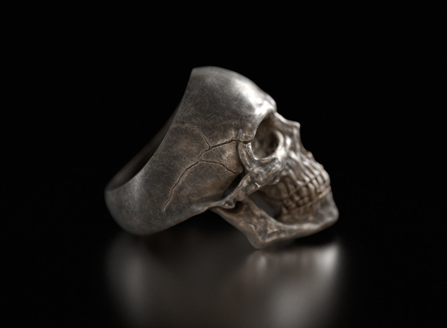 Skull Ring Silver Skull Ring Solid Gothic Biker Ring For Men Wedding Ring US5~15