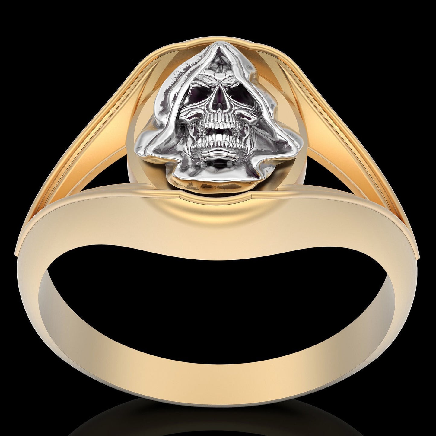 Handmade Santa Muerte Ring Brass Punk Biker Style Holy Death Retro Design US5~15