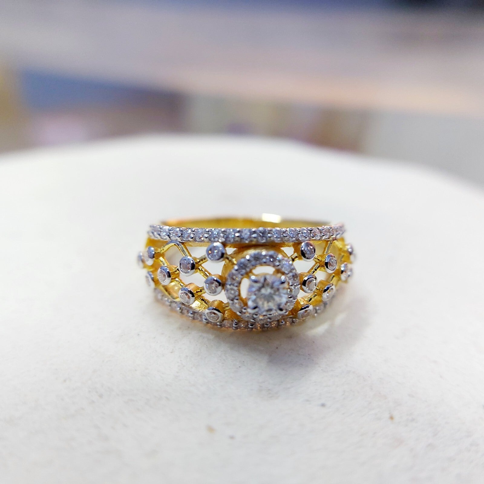 Lab Moissanite Engagement Ring Huge Solitaire Halo Anniversary Gift Ring Us5~15
