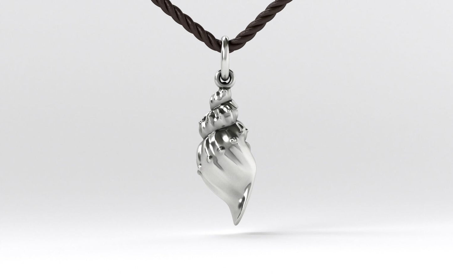 Men Silver Beach Surfing Seashell Pendant Necklace Silver Charm Shell Pendant