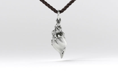 Men Silver Beach Surfing Seashell Pendant Necklace Silver Charm Shell Pendant