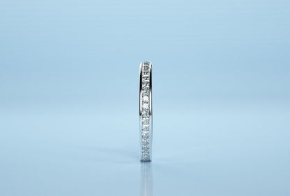 925 Silver Princess Cut Moissanite Eternity Wedding Women Band Ring Set US5-15
