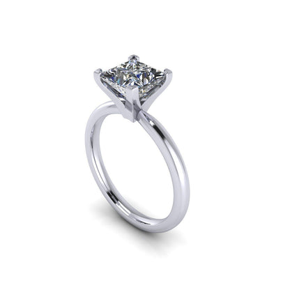 Princess Cut Moissanite Solitaire Engagement Wedding Ring 925 Silver US5~ 15