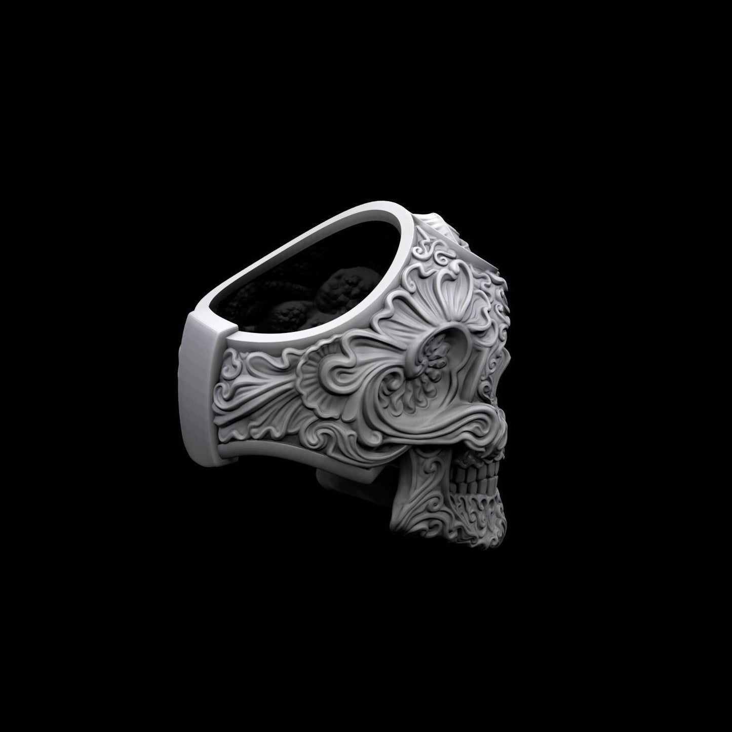 Skull Ring 925 Sterling Silver Modern Design Handmade Large Statement US5~ 15