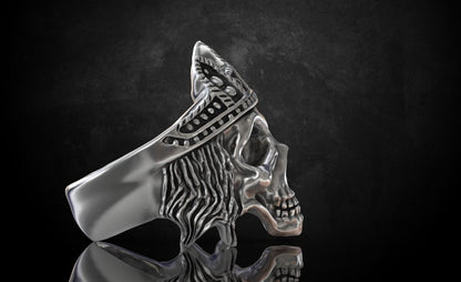 Biker Rider King Monarch Gothic Skull Crown Ring 925 Silver Skull Ring US5-15