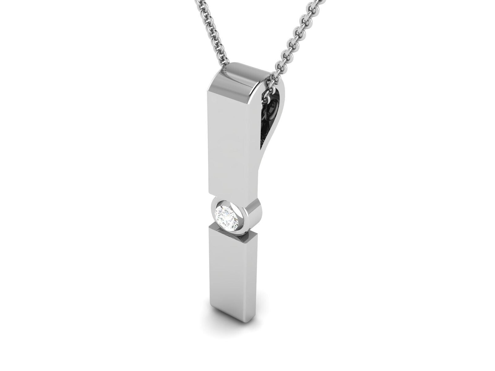 925 Sterling Silver Round Cut Solitaire CZ Pendant Gift For Him Family Necklace