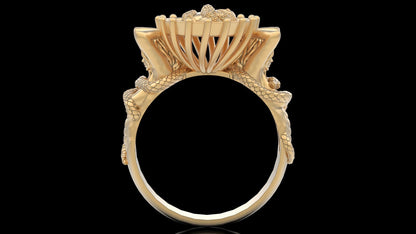 Vintage Brass Snake Skull Ring Gothic Biker Punk Women Hand Design Ring US5~15