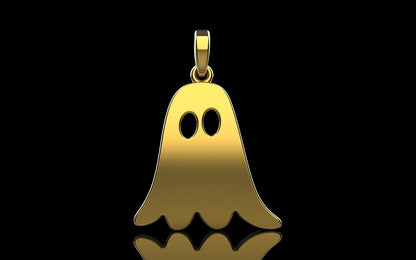Ghost Pendant Halloween Charm Brass Necklace Spooky Jewelry Halloween Gift Women